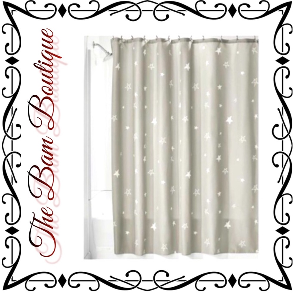 Gray Star Shower Curtain